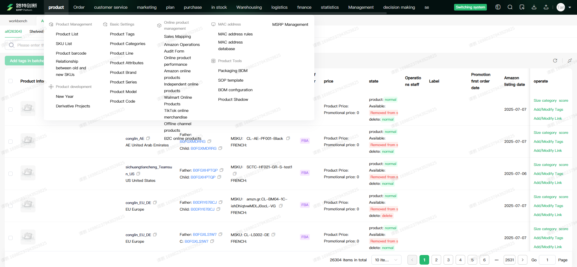 Listing Dashboard